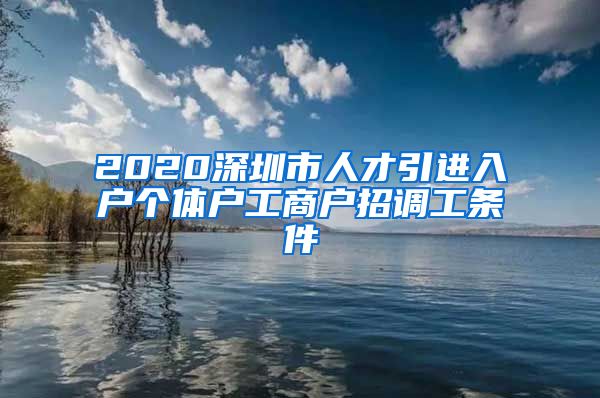 2020深圳市人才引进入户个体户工商户招调工条件