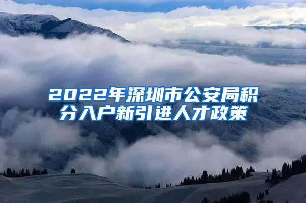 2022年深圳市公安局积分入户新引进人才政策