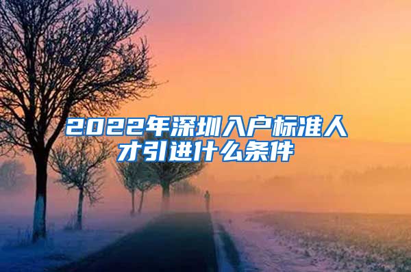 2022年深圳入户标准人才引进什么条件