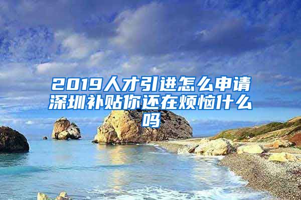 2019人才引进怎么申请深圳补贴你还在烦恼什么吗