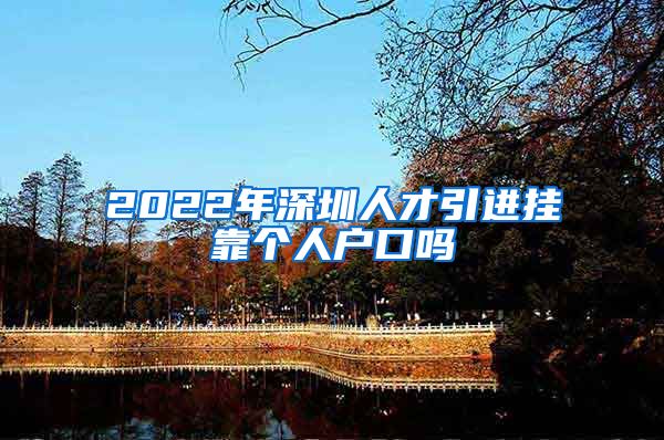 2022年深圳人才引进挂靠个人户口吗