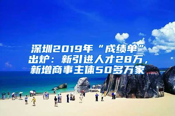 深圳2019年“成绩单”出炉：新引进人才28万，新增商事主体50多万家