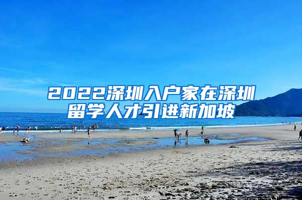 2022深圳入户家在深圳留学人才引进新加坡