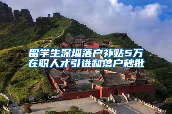 留学生深圳落户补贴5万在职人才引进和落户秒批