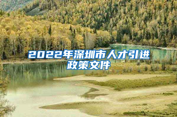 2022年深圳市人才引进政策文件