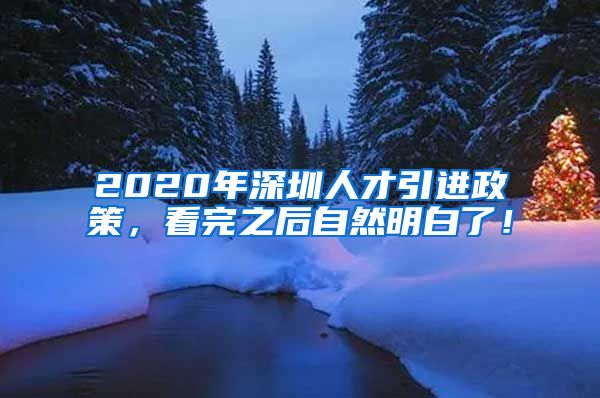 2020年深圳人才引进政策，看完之后自然明白了！