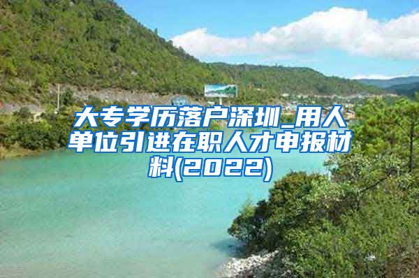 大专学历落户深圳_用人单位引进在职人才申报材料(2022)
