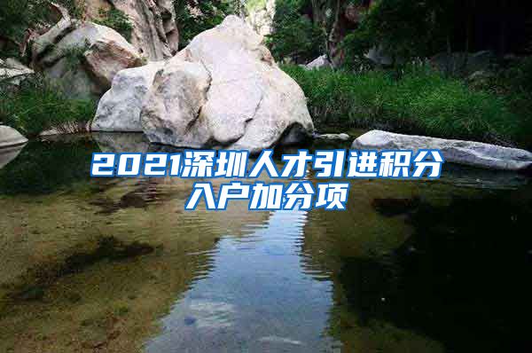 2021深圳人才引进积分入户加分项