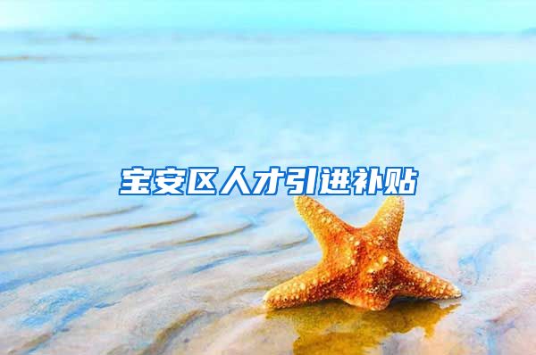 宝安区人才引进补贴