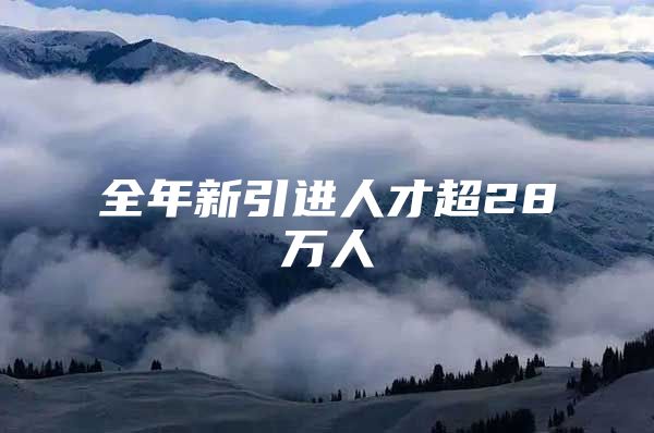 全年新引进人才超28万人