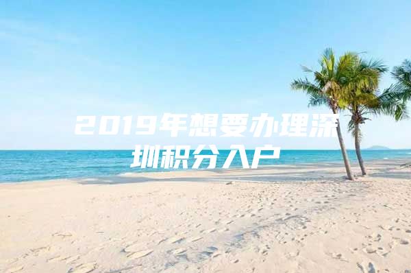 2019年想要办理深圳积分入户