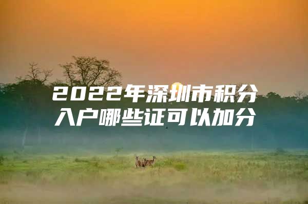 2022年深圳市积分入户哪些证可以加分