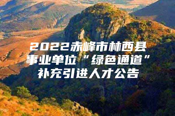 2022赤峰市林西县事业单位“绿色通道”补充引进人才公告