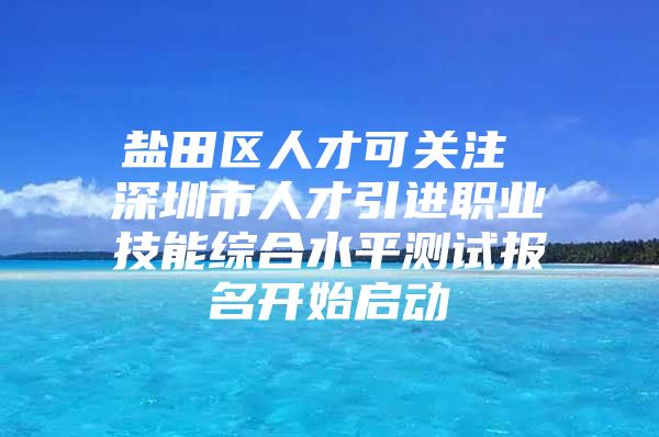 盐田区人才可关注 深圳市人才引进职业技能综合水平测试报名开始启动