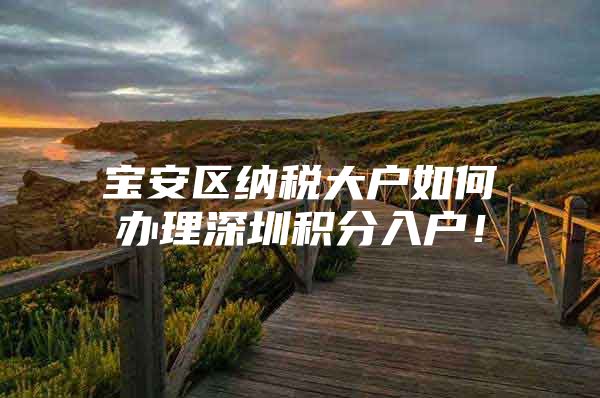 宝安区纳税大户如何办理深圳积分入户！
