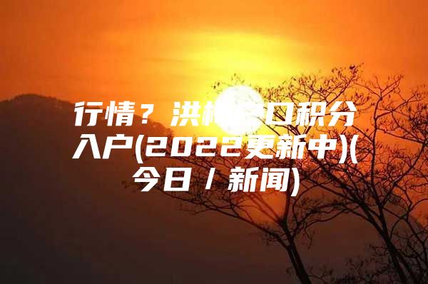 行情？洪梅户口积分入户(2022更新中)(今日／新闻)