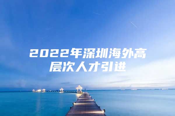 2022年深圳海外高层次人才引进