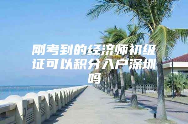 刚考到的经济师初级证可以积分入户深圳吗