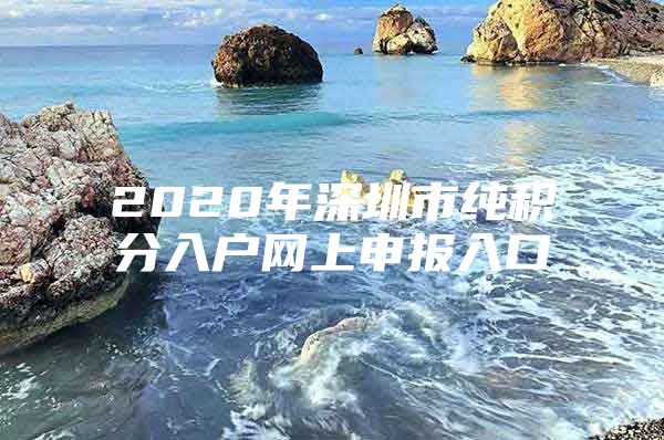 2020年深圳市纯积分入户网上申报入口