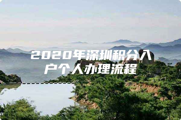 2020年深圳积分入户个人办理流程