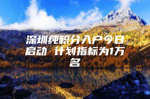 深圳纯积分入户今日启动 计划指标为1万名