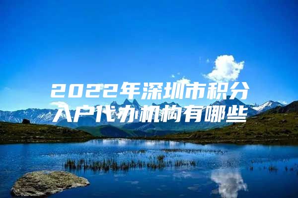 2022年深圳市积分入户代办机构有哪些