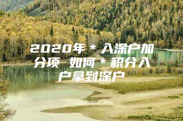2020年＊入深户加分项 如何＊积分入户拿到深户