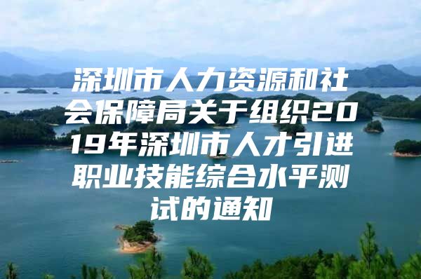 深圳市人力资源和社会保障局关于组织2019年深圳市人才引进职业技能综合水平测试的通知