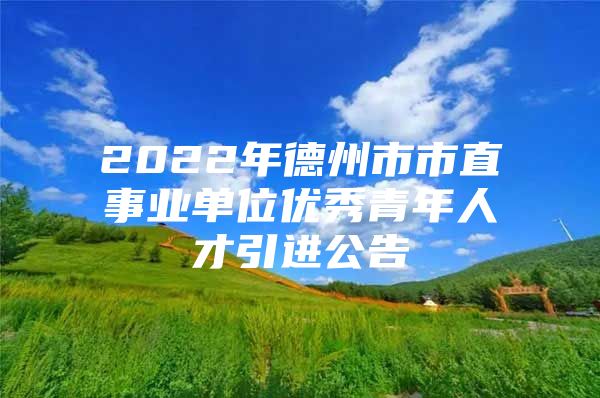 2022年德州市市直事业单位优秀青年人才引进公告
