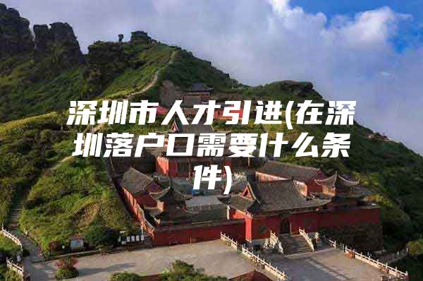 深圳市人才引进(在深圳落户口需要什么条件)