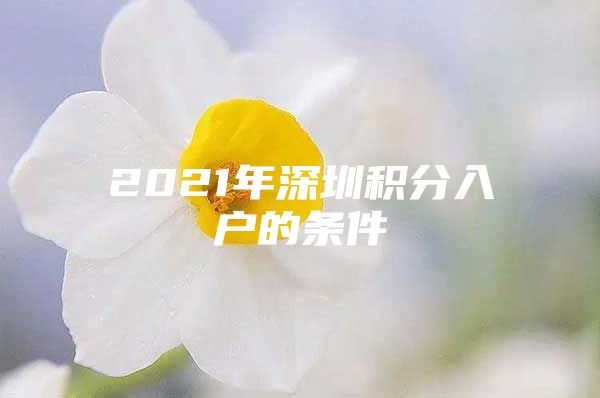 2021年深圳积分入户的条件