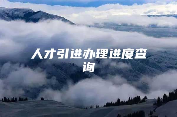 人才引进办理进度查询
