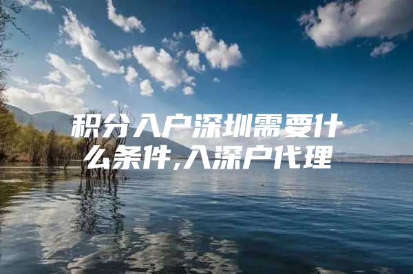 积分入户深圳需要什么条件,入深户代理