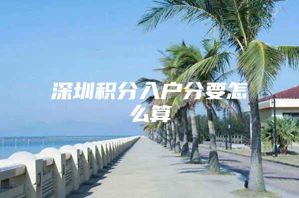 深圳积分入户分要怎么算