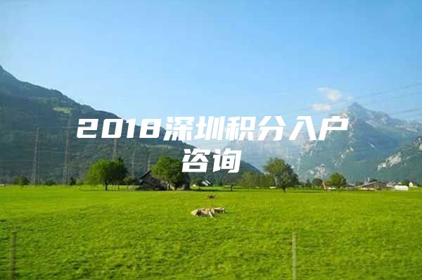 2018深圳积分入户咨询
