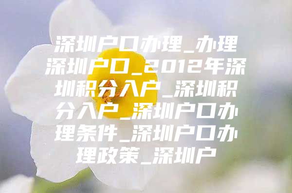 深圳户口办理_办理深圳户口_2012年深圳积分入户_深圳积分入户_深圳户口办理条件_深圳户口办理政策_深圳户