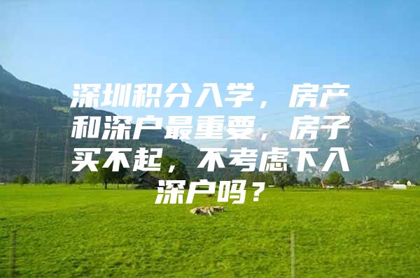 深圳积分入学，房产和深户最重要，房子买不起，不考虑下入深户吗？