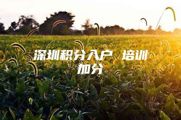 深圳积分入户 培训加分
