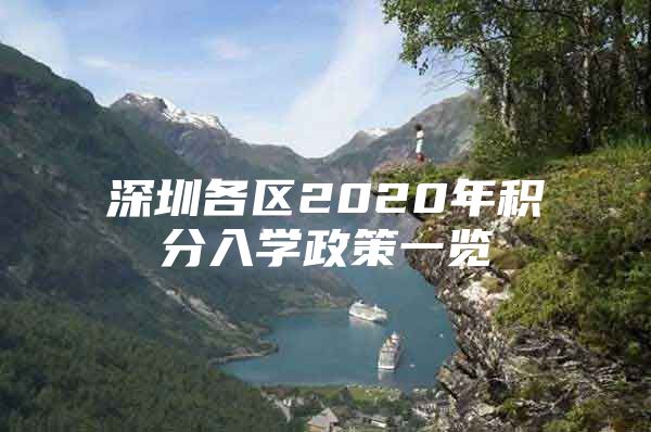 深圳各区2020年积分入学政策一览