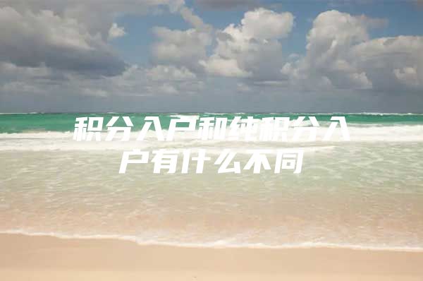 积分入户和纯积分入户有什么不同