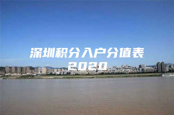 深圳积分入户分值表2020