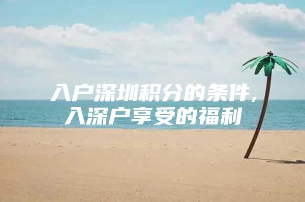 入户深圳积分的条件,入深户享受的福利