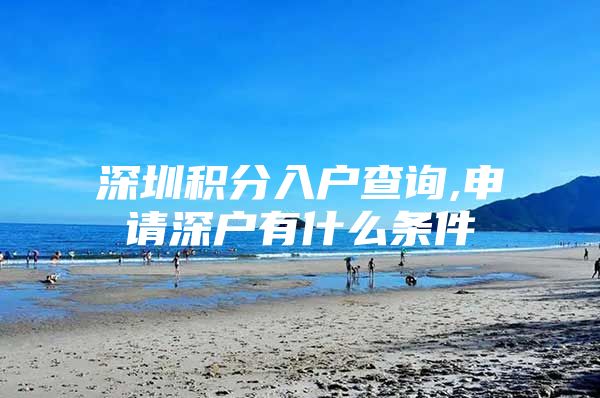 深圳积分入户查询,申请深户有什么条件