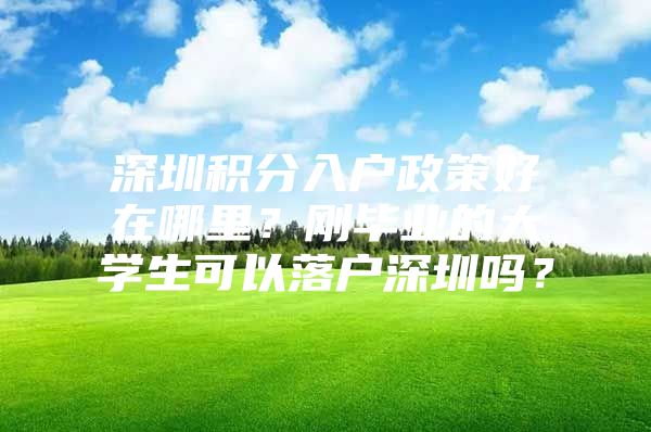 深圳积分入户政策好在哪里？刚毕业的大学生可以落户深圳吗？