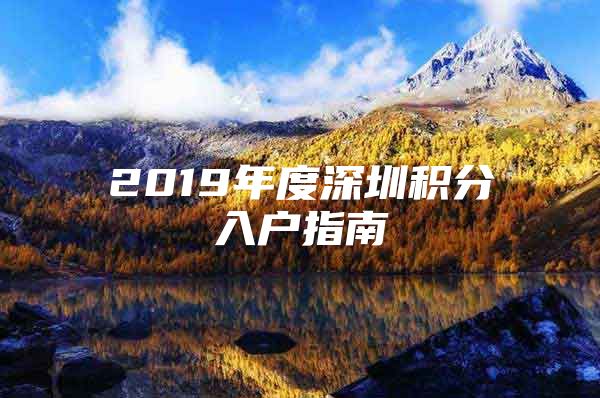 2019年度深圳积分入户指南