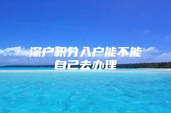 深户积分入户能不能自己去办理