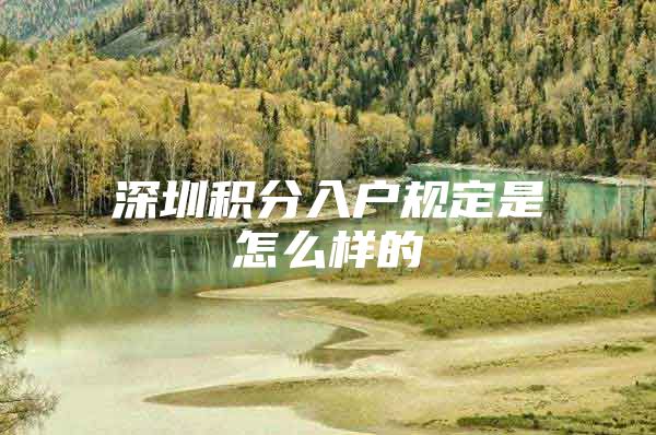 深圳积分入户规定是怎么样的