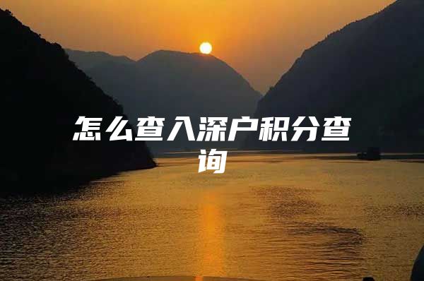 怎么查入深户积分查询