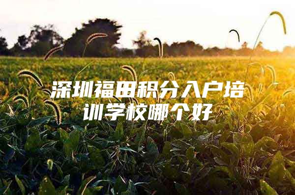 深圳福田积分入户培训学校哪个好