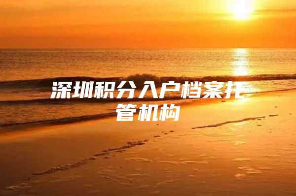 深圳积分入户档案托管机构